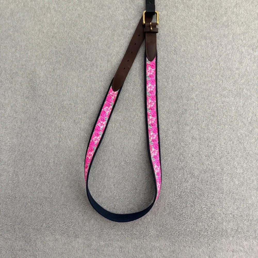 Vineyard Vines Kentucky Derby Belts Lot of 2 Men Size 44 Pink Floral Blue Bowtie